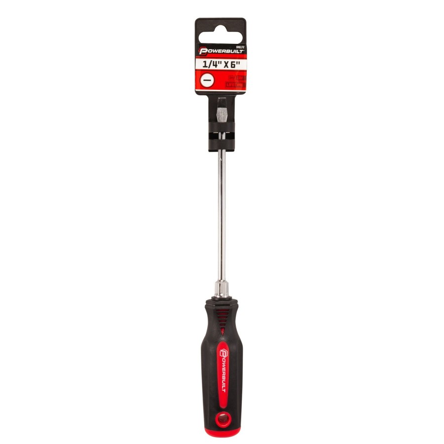 Tools Powerbuilt | Powerbuilt 1/4 Inch Slotted Screwdriver With Double Injection Handle 646172