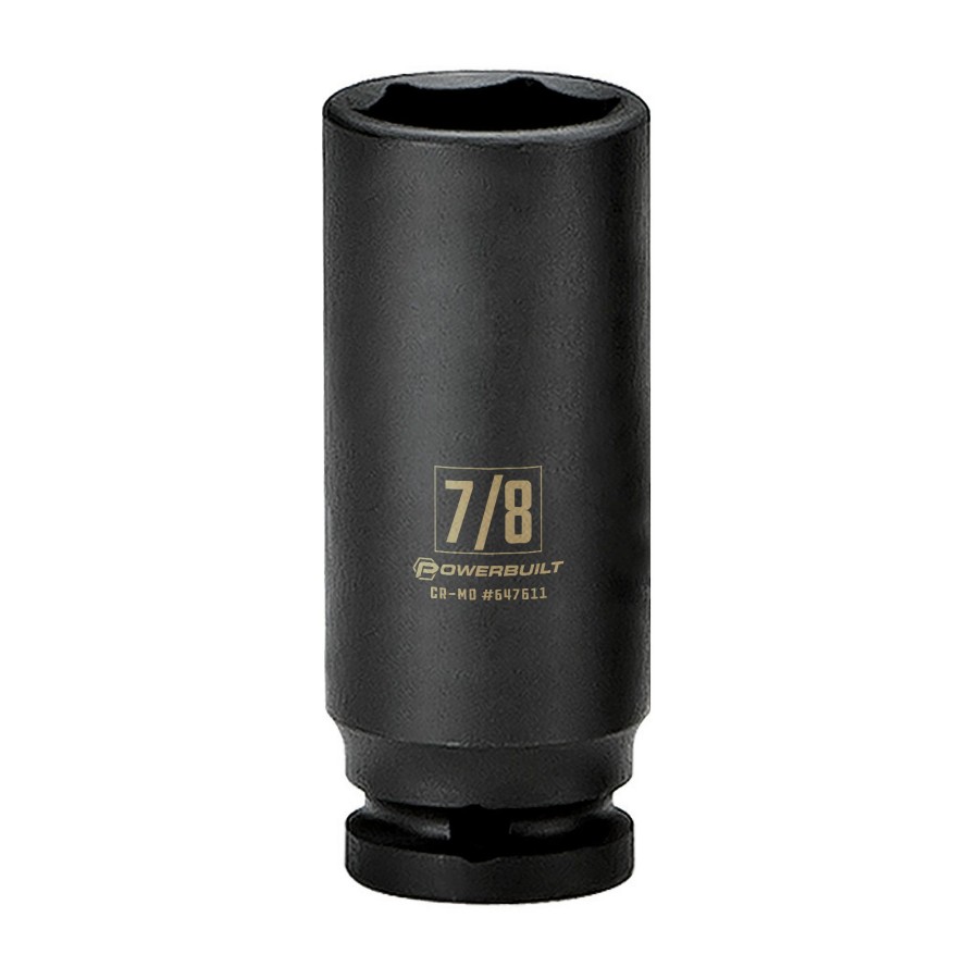 Tools Powerbuilt | Powerbuilt 3/8 In. Drive X 7/8 In. 6 Point Deep Well Impact Socket 647611