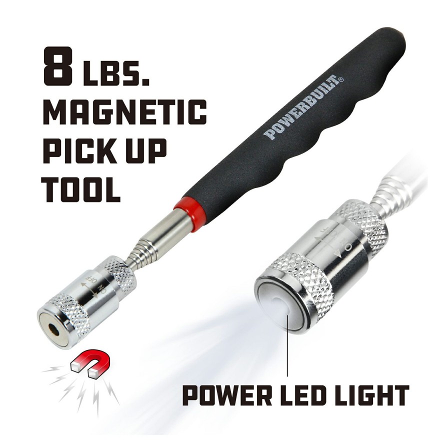 Tools Powerbuilt | Powerbuilt 8Lb Lighted Magnetic Pick Up Tool