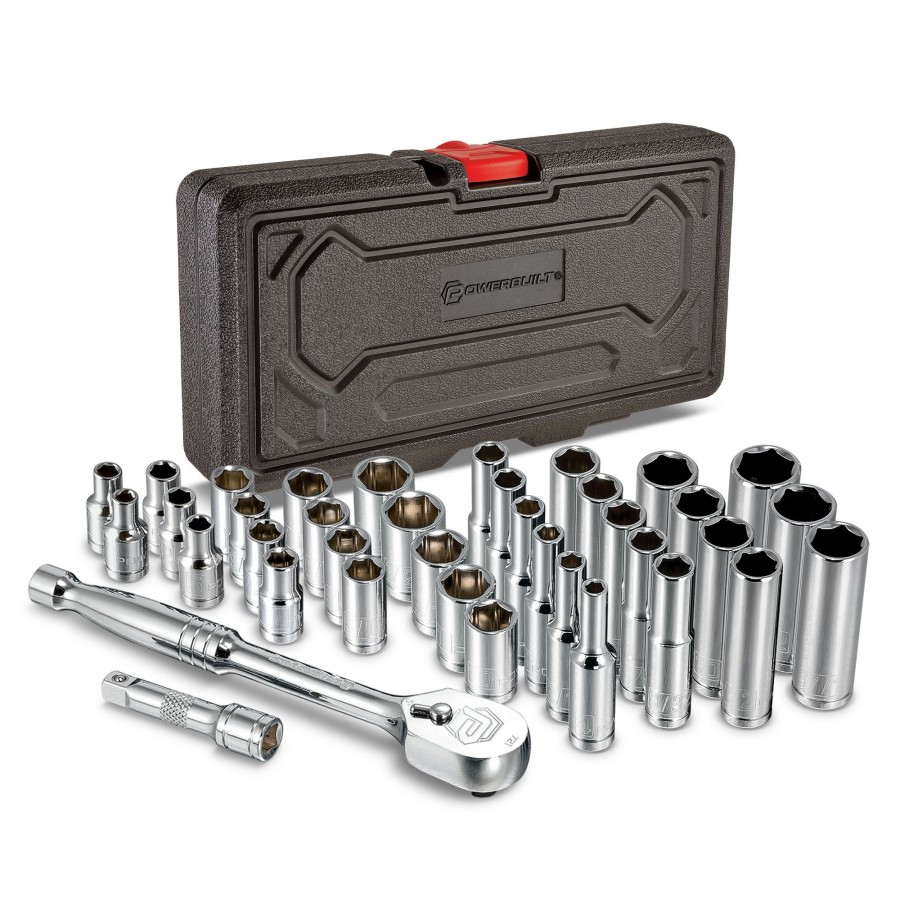 Tools Powerbuilt | Powerbuilt 38 Piece 1/4 Inch Drive Mechanics Tool Set 642450