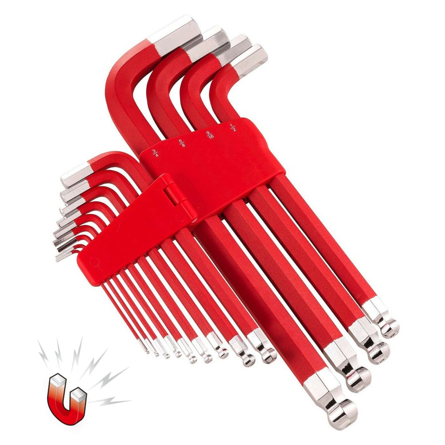 Tools Powerbuilt | Powerbuilt 13 Pc. Jumbo Sae Long Ball End Hex Key Wrench Set, 5/64 To 3/4