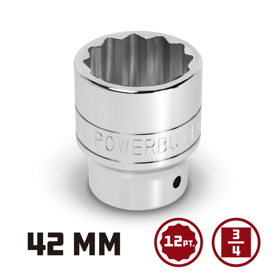 Tools Powerbuilt | Powerbuilt 3/4 Inch Drive X 42 Mm 12 Point Shallow Socket 943245