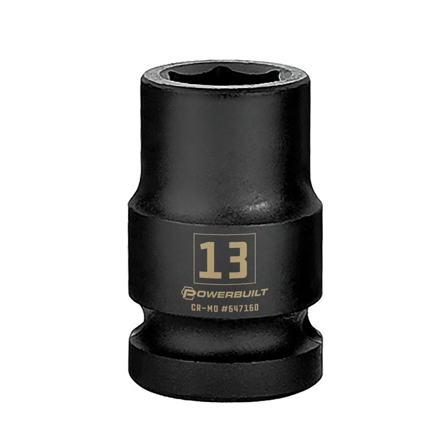 Tools Powerbuilt | Powerbuilt 1/2 Inch Drive X 13 Mm 6 Point Impact Socket 647160