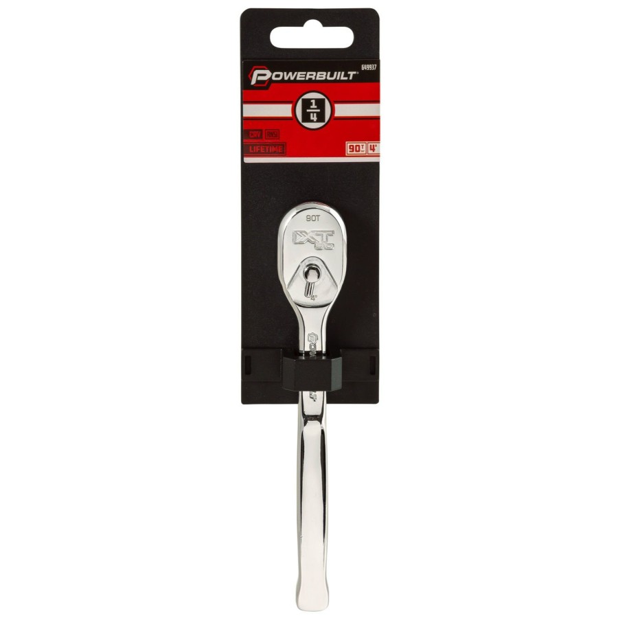 Tools Powerbuilt | Powerbuilt 1/4 Inch Drive 90 Tooth Pro Tech (Xt90) Professional Ratchet 649937