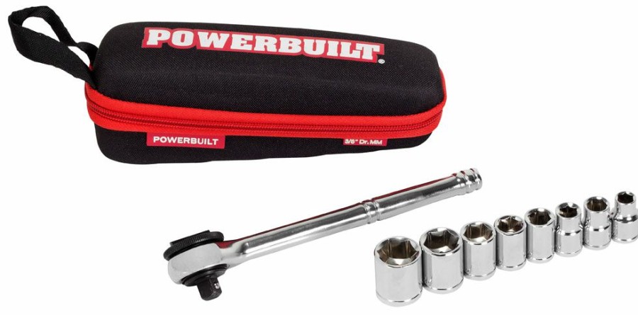 Tools Powerbuilt | Powerbuilt 11 Piece 3/8-Inch Drive Metric Socket Set With Storage Pouch 941159