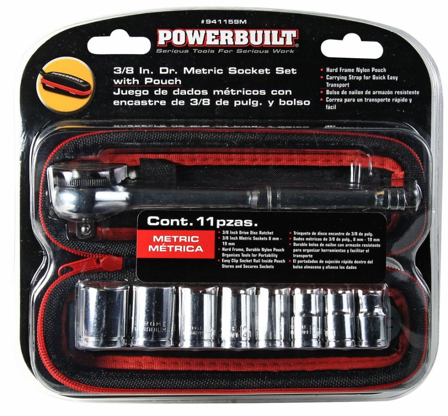 Tools Powerbuilt | Powerbuilt 11 Piece 3/8-Inch Drive Metric Socket Set With Storage Pouch 941159