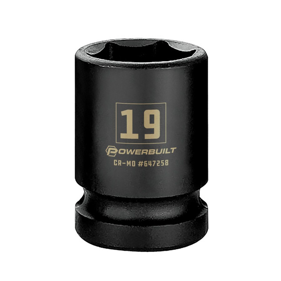 Tools Powerbuilt | Powerbuilt 3/8 In. Drive X 19 Mm 6 Point Impact Socket 647258