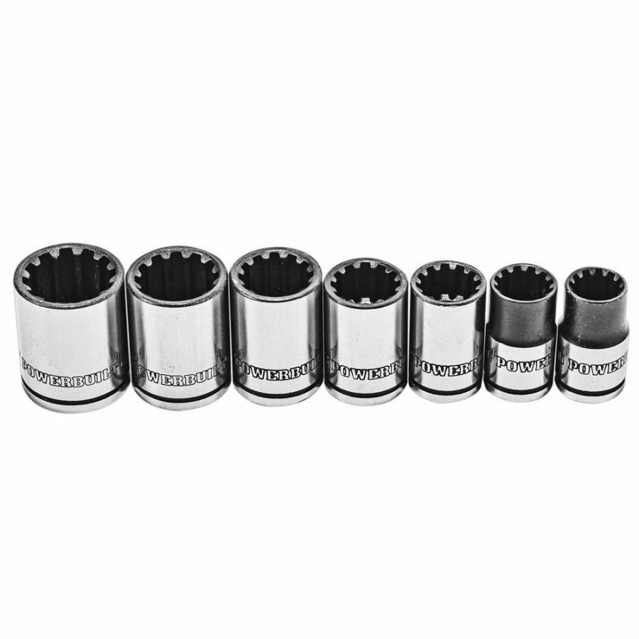 Tools Powerbuilt | Powerbuilt 7 Piece 3/8 Inch Drive Universal Socket Set With Tray 642054