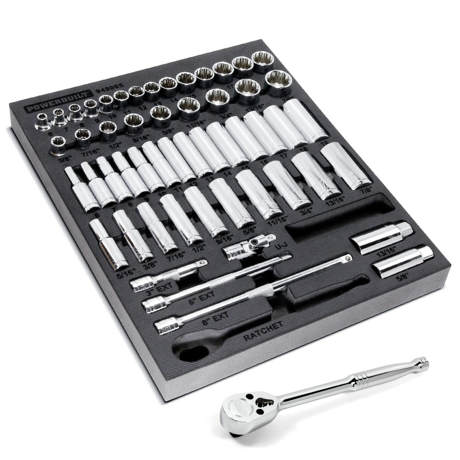 Tools Powerbuilt | Powerbuilt 54 Piece Pro Tech 3/8 In. Dr. Sae & Metric Socket Set 949005