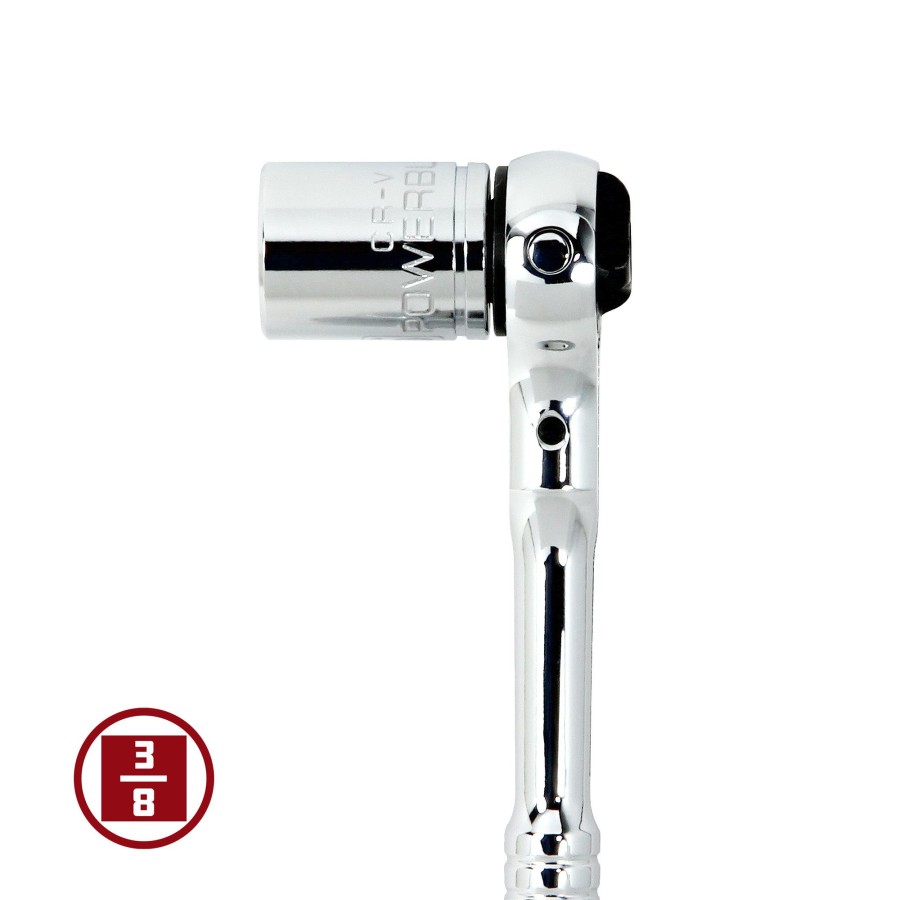 Tools Powerbuilt | Powerbuilt 3/8 Inch Drive Compact Swivel Head Ratchet 649941