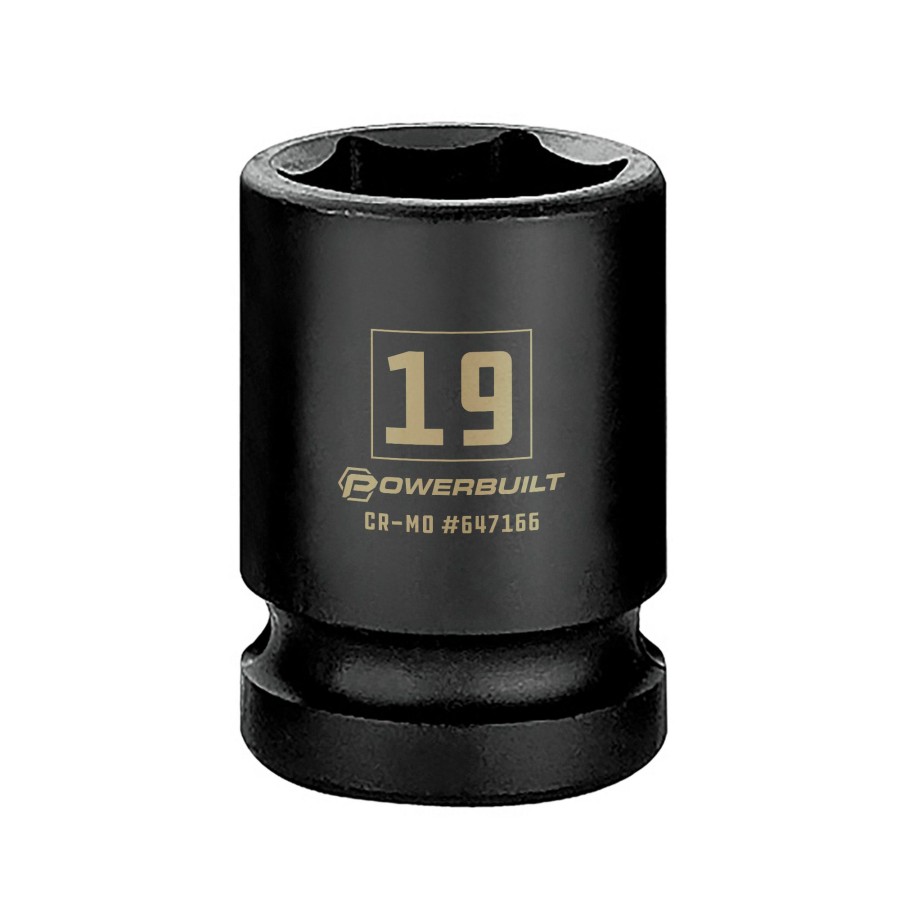 Tools Powerbuilt | Powerbuilt 1/2 Inch Drive X 19 Mm 6 Point Impact Socket 647166