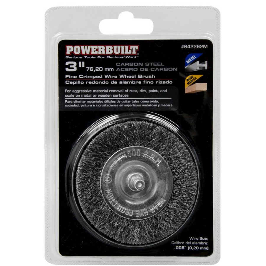 Tools Powerbuilt | Powerbuilt 3 Fine Crimped Wire Wheel Brush 642262M