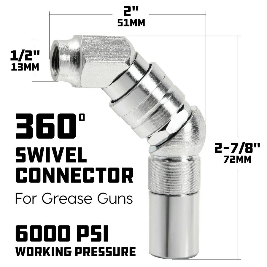 Tools Powerbuilt | Powerbuilt 360 Degree Grease Gun Swivel Connector 648759