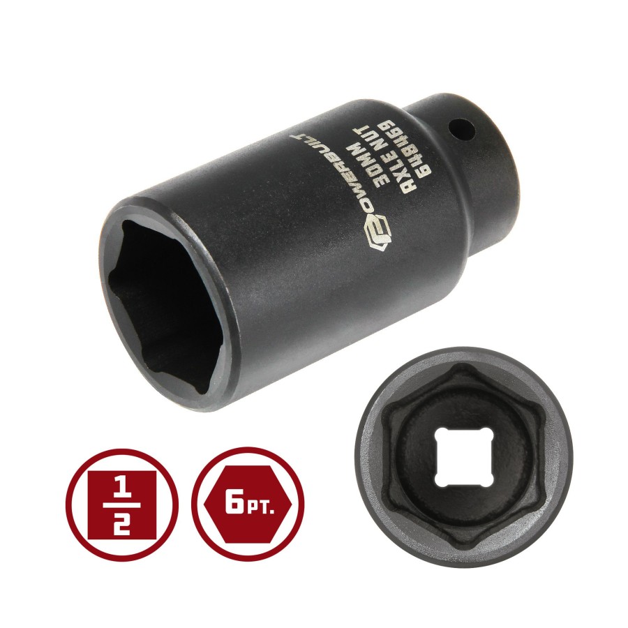 Tools Powerbuilt | Powerbuilt 1/2 Inch Drive 30Mm Axle Nut Socket 648469