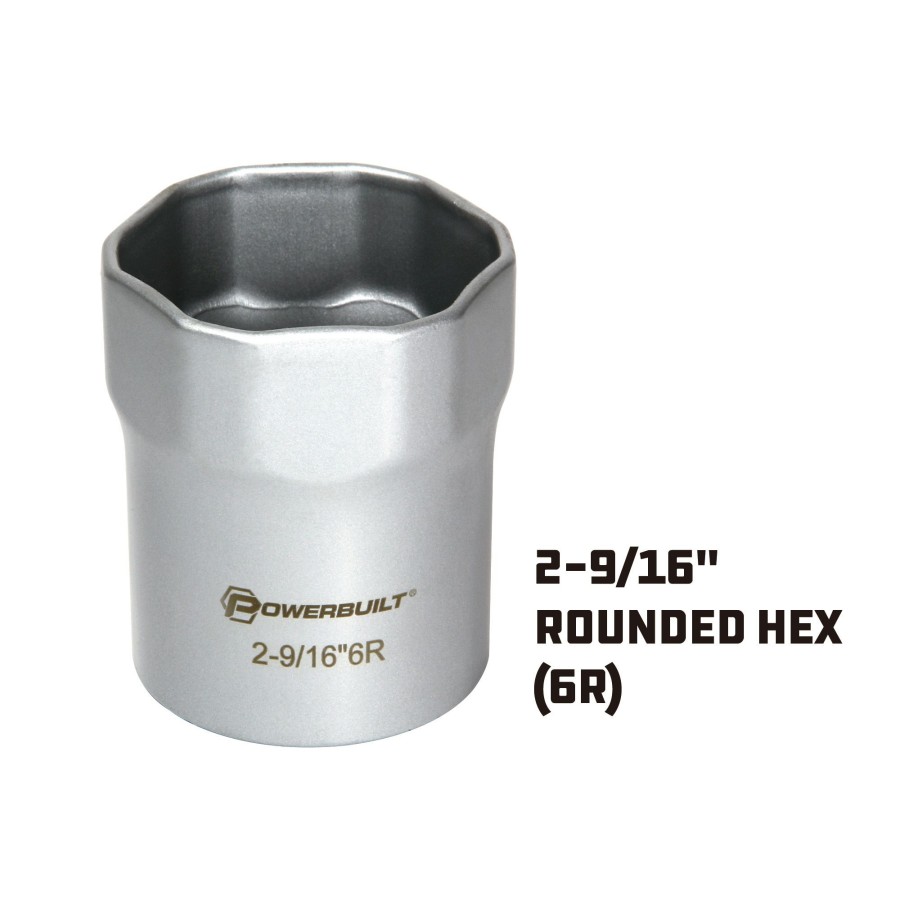 Tools Powerbuilt | Powerbuilt 2-9/16 Inch 6 Point Rounded Wheel Bearing Lock Nut Socket 647067