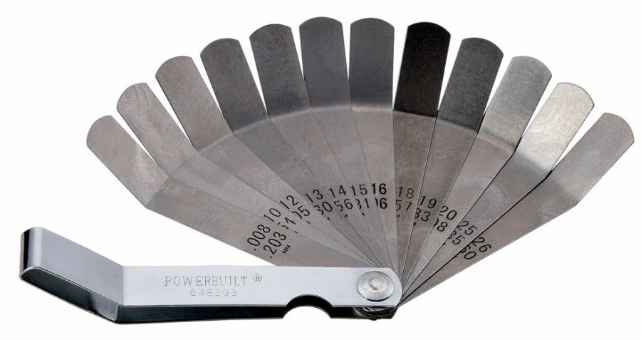 Tools Powerbuilt | Powerbuilt 12 Blade Valve Tappet Feeler Gauge 648393