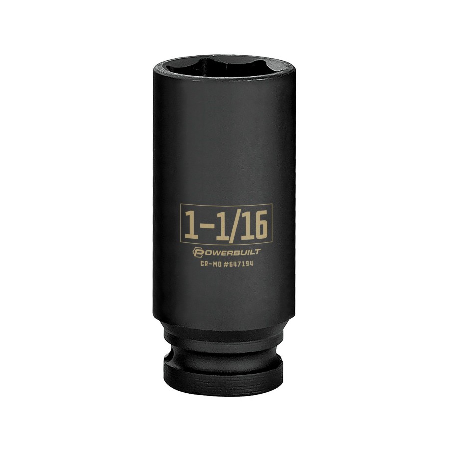 Tools Powerbuilt | Powerbuilt 1/2 Inch Drive X 1-1/16 Inch 6 Point Deep Impact Socket 647194