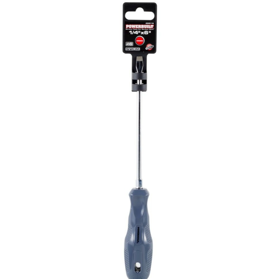 Tools Powerbuilt | Powerbuilt 1/4 X 6 Inch Slotted Screwdriver With Acetate Handle 646118