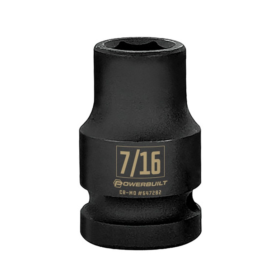 Tools Powerbuilt | Powerbuilt 1/2 Inch Drive X 7/16 Inch 6 Point Impact Socket 647282