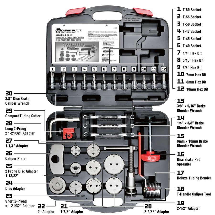 Tools Powerbuilt | Powerbuilt Master Disc Brake Set 648622