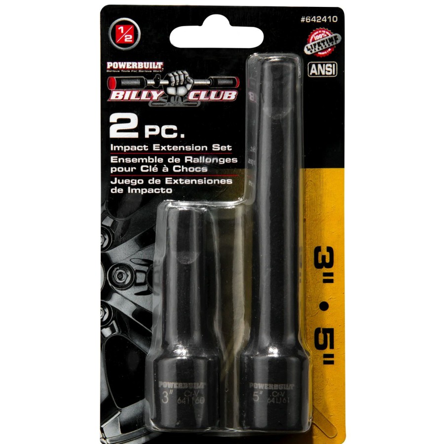 Tools Powerbuilt | Powerbuilt 2 Pc. 1/2 In. Drive Impact Socket Extension Bar Set 642410